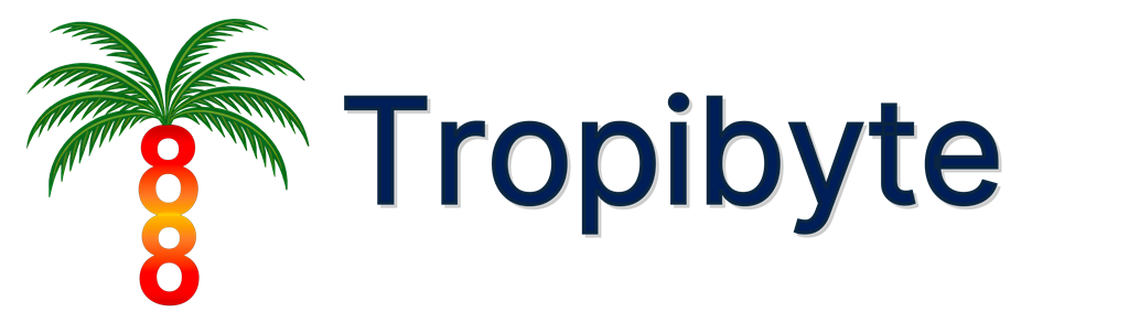 Tropibyte palm logo with the Tropibyte wordmark